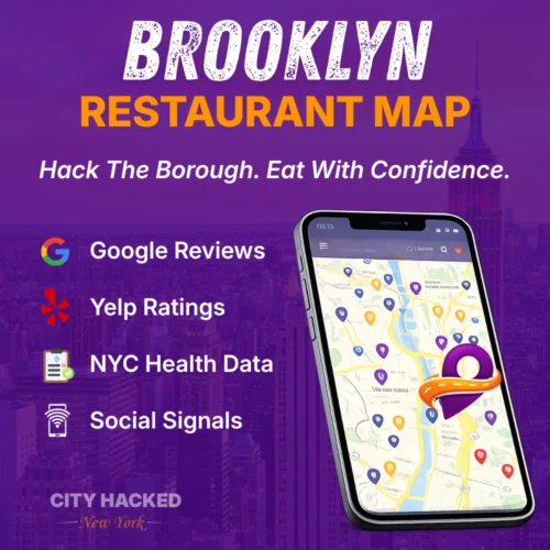 Brooklyn Restaurants Map showcasing the best places to eat in Brooklyn, NY