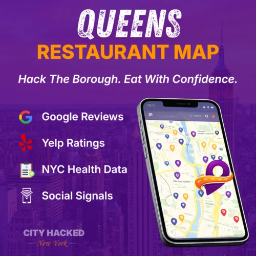 Queens Restaurants Map showcasing the best places to eat in Queens, NY