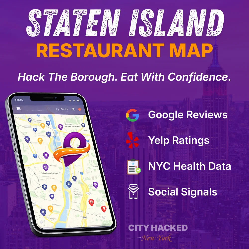 Staten Island Restaurants Map showcasing the best places to eat in Staten Island, NY