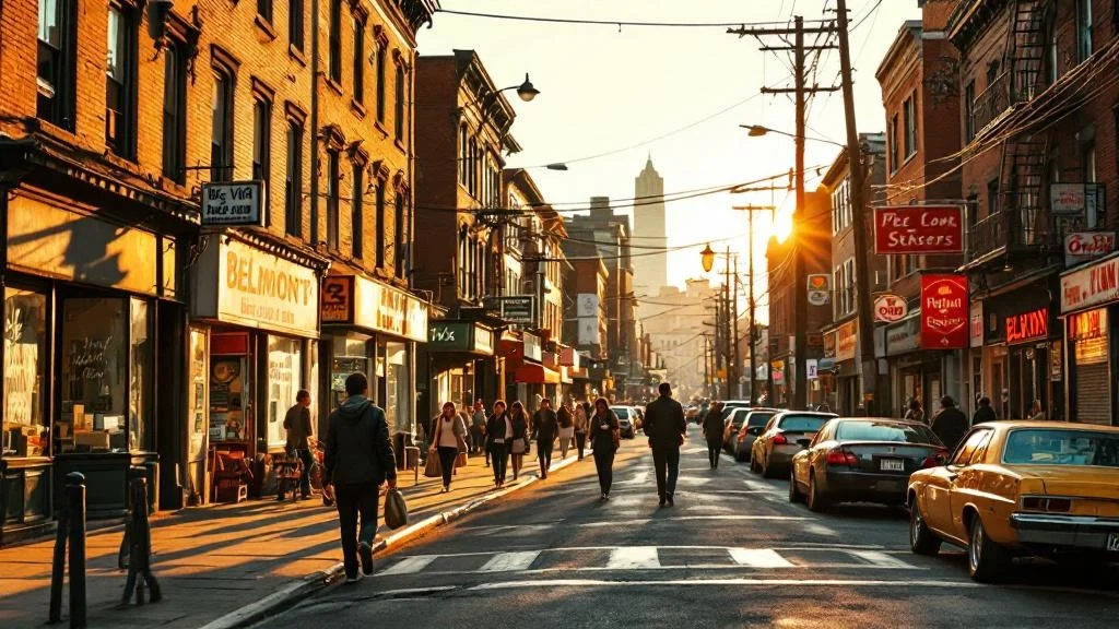 Editorial street photography shot of mid-density Belmont, Bronx NYC