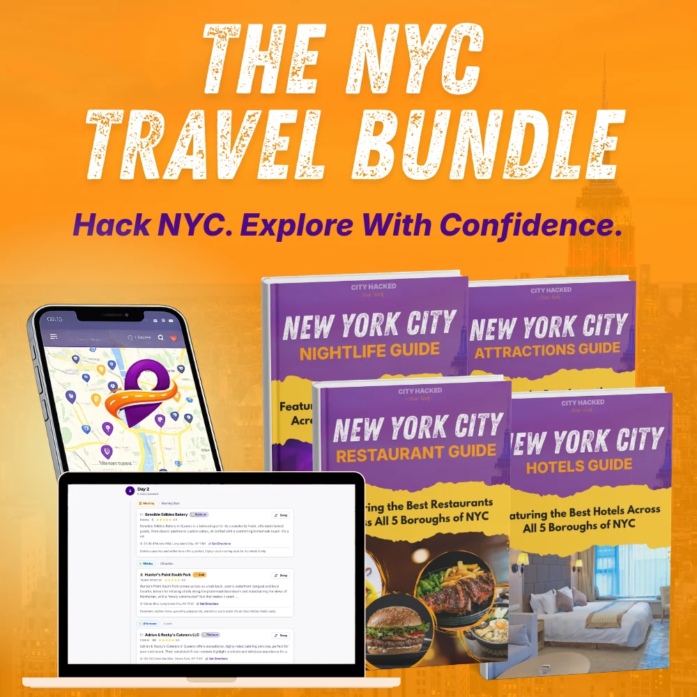 The NYC Travel Bundle featuring the best hotels, attractions, nightlife, restaurants, maps and itinerary for New York, NY