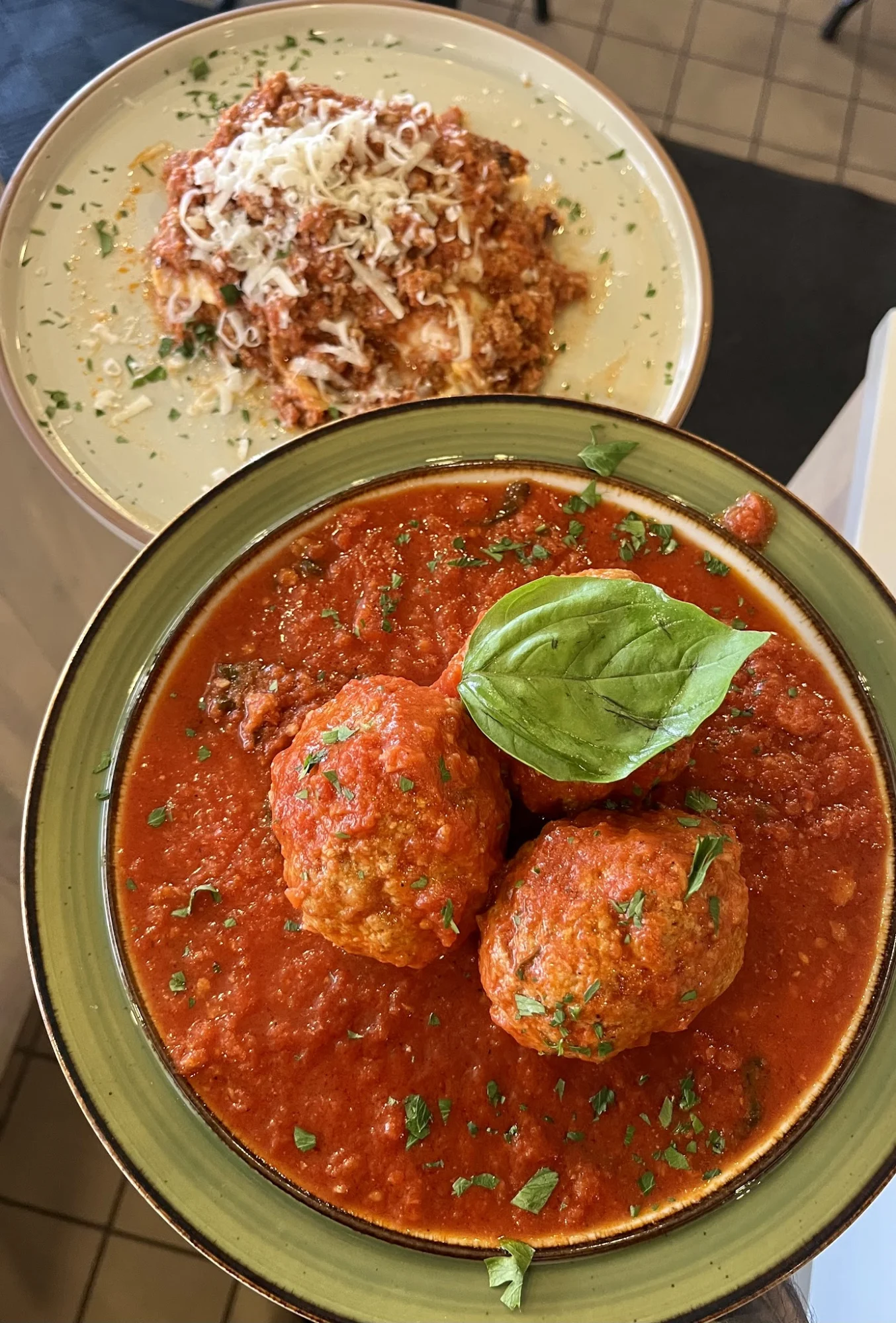 Da Damaso featured image Plate of meatballs in red sauce garnished with basil at Da Damaso, Great Kills.
